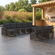Set Divano da Giardino 10 pz Grigio e Grigio Scuro polyrattan 3435245