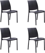 Sedia in resina impilabile made in Italy design per interno esterno SOFIA Nera 4 pz
