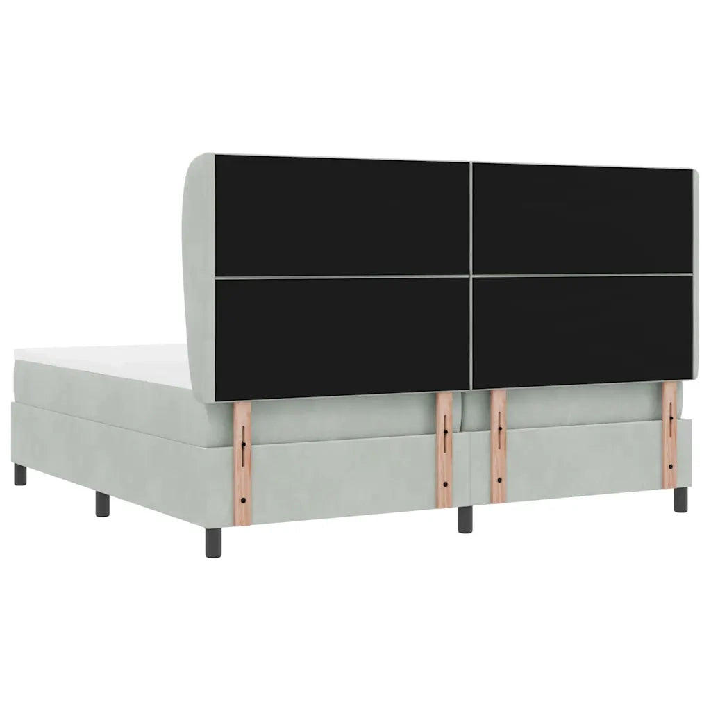 Letto a molle Grigio chiaro 200 x 200 cm Poliestere 3341000