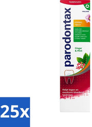 25 x Pasta per la cura delle gengive - Twist erboristico - Zenzero e Menta - 75ml - Gengive sanguinanti - Placca dentale - Gengive protettive - Zenzero - Menta - Protezione delle gengive