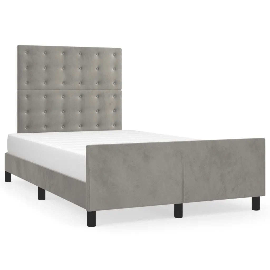 Giroletto senza Materasso Grigio Chiaro 120x200 cm Velluto 3125989