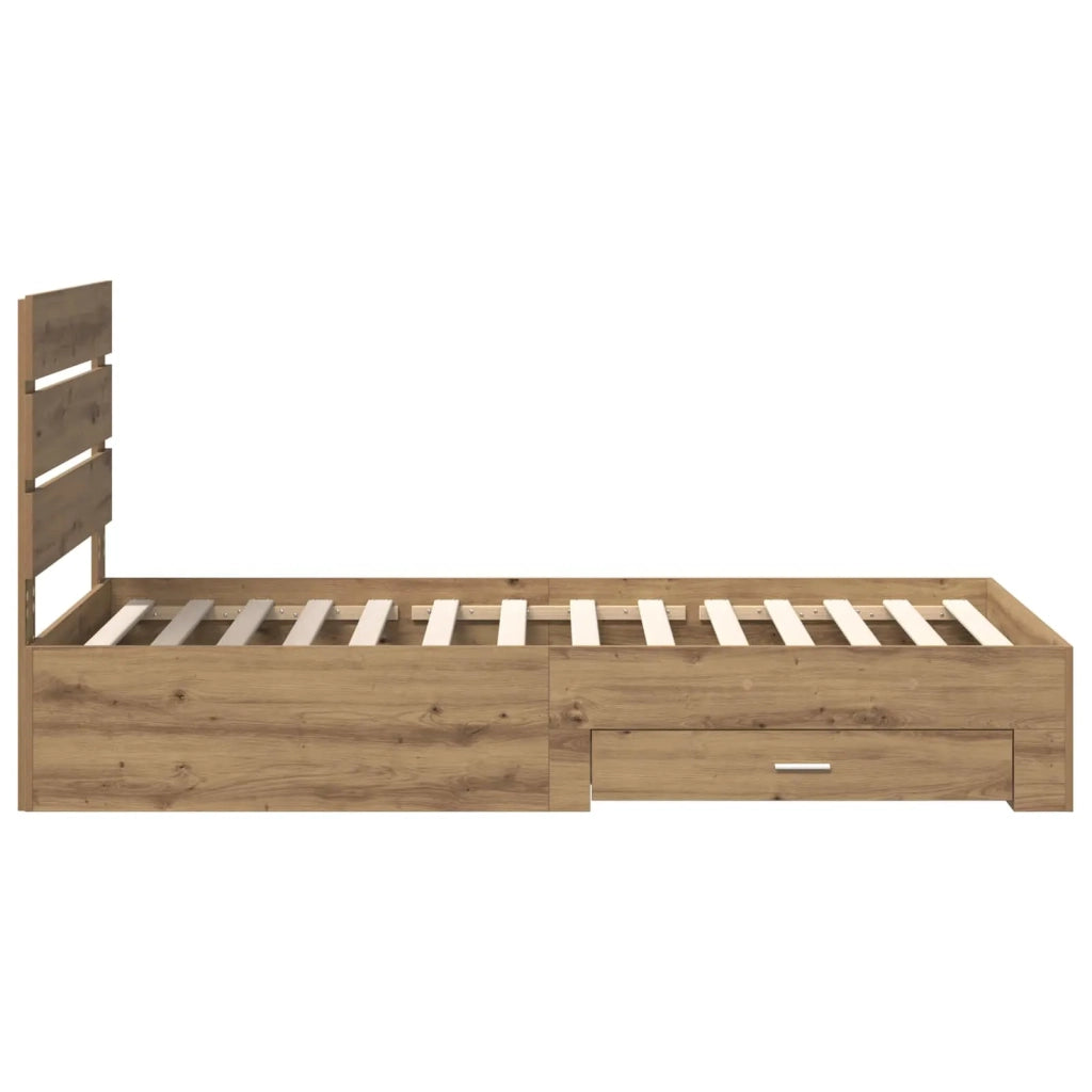 Struttura del letto con cassetto Rovere artigianale 90 x 200 cm 3412019