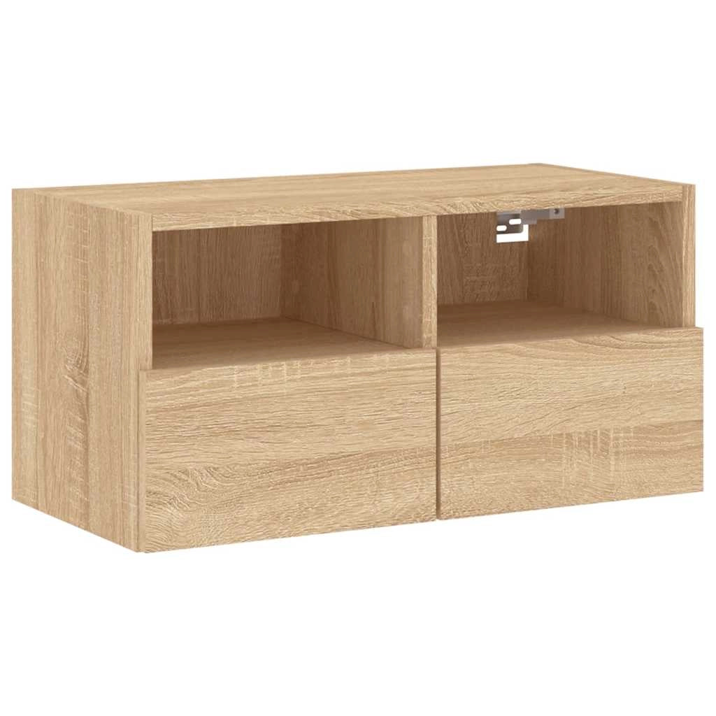 Mobile TV a Parete Rovere Sonoma 60x30x30 cm Legno Multistratocod mxl 86080