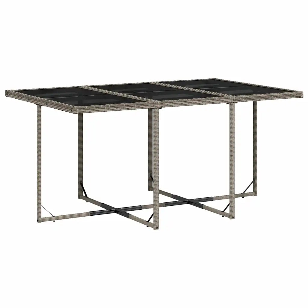 Set da Pranzo da Giardino 11pz con Cuscini in Polyrattan Grigio 3211328