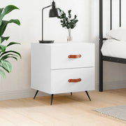 Comodino-Tavolino da notte Bianco 40x35x47,5 cm in Legno Multistrato 117983