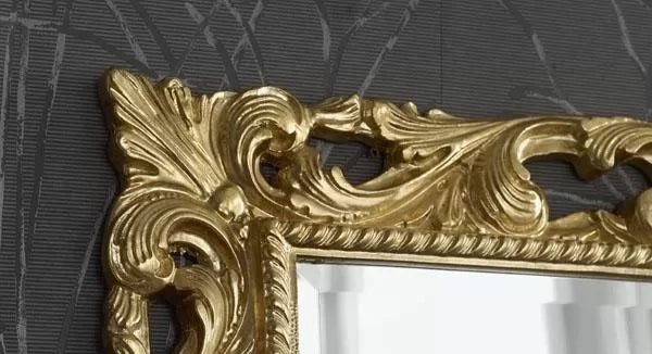 Mobili2g - specchiera in foglia oro rettangolare misure: 185 x 185 x 5