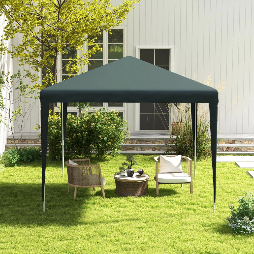 Gazebo da Giardino ¨C zephmum ¨C Verde, Acciaio, PE, 2.7x2.7 m