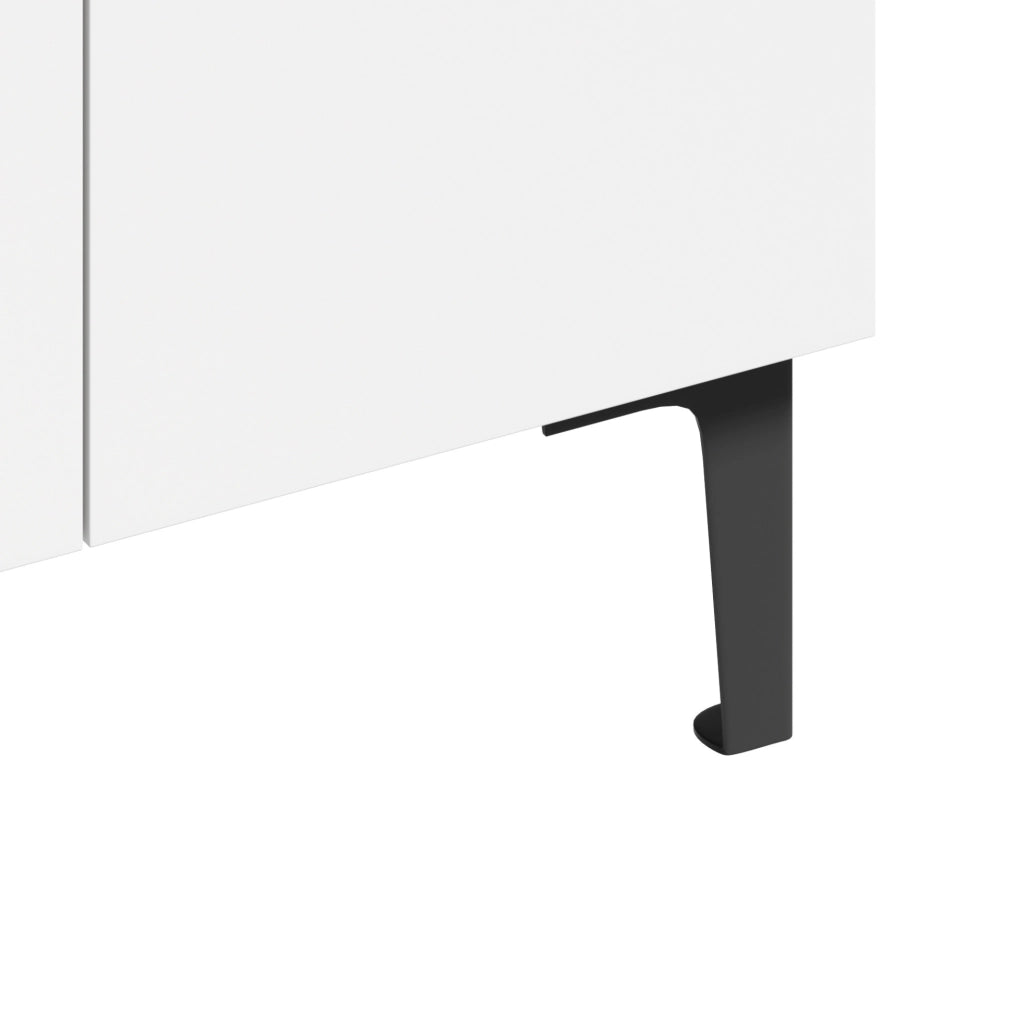 Scarpiera moderna con doppie ante e ripiani regolabili 95 x 60 x 34;5 cm; bianco e nero