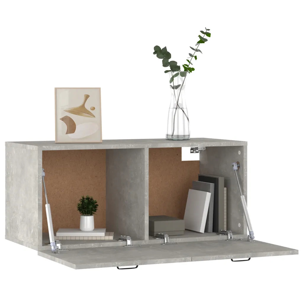 Mobile a Parete Grigio Cemento 80x36,5x35 cm Legno Multistrato 812937
