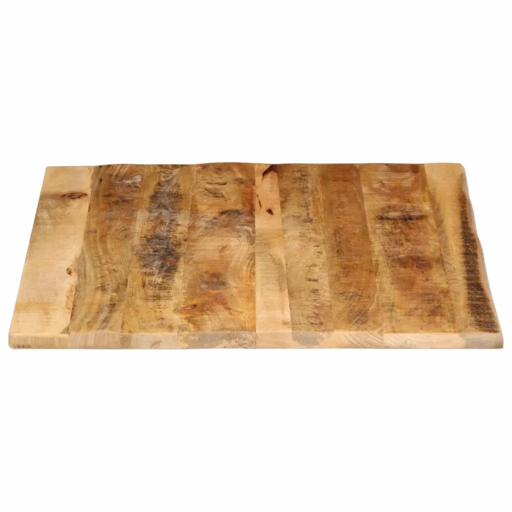 Piano Tavolo 90x80x2,5 cm Bordi Vivi Legno di Mango Grezzo 370363