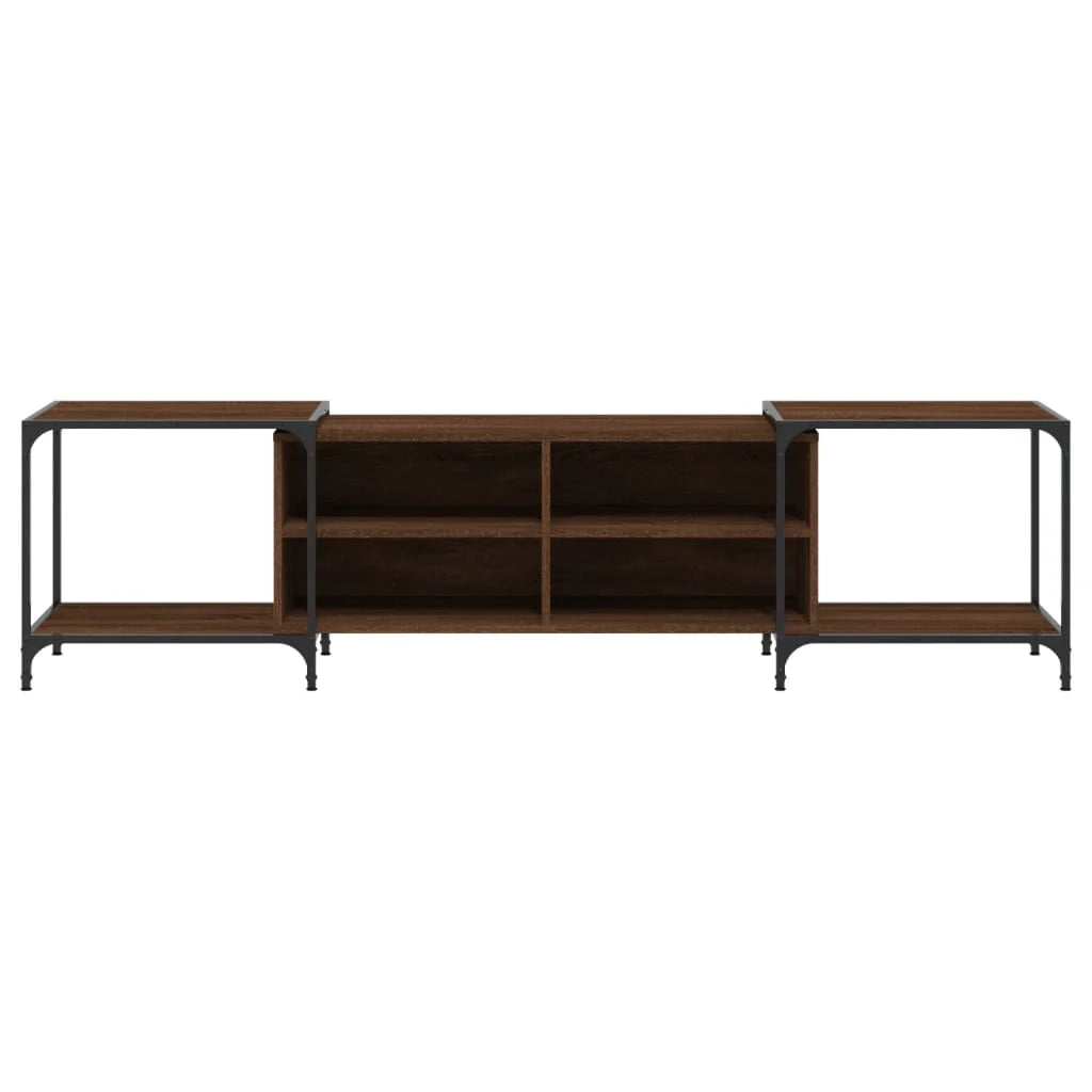 Mobile TV multimediale scaffale TV mobile TV sala da pranzo soggiorno camera da letto rovere 203 x 37 x 50 cm legno ingegnerizzato marrone 02_0027208