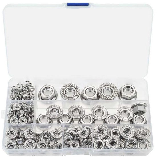 Set di viti a 5 punte da 150 pezzi - Acciaio inossidabile - Zinco Gecoat - Inserzione in nylon - Borchie di fissaggio - Scatola di stoccaggio robusta - Duraturo e pratico - Viti a 5 punte