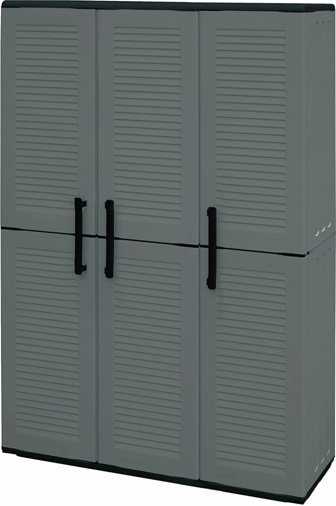 ARMADIO ALTO IN POLIPROPILENE CON 3 ANTE E 3 RIPIANI 102 X 37 X H163 CM