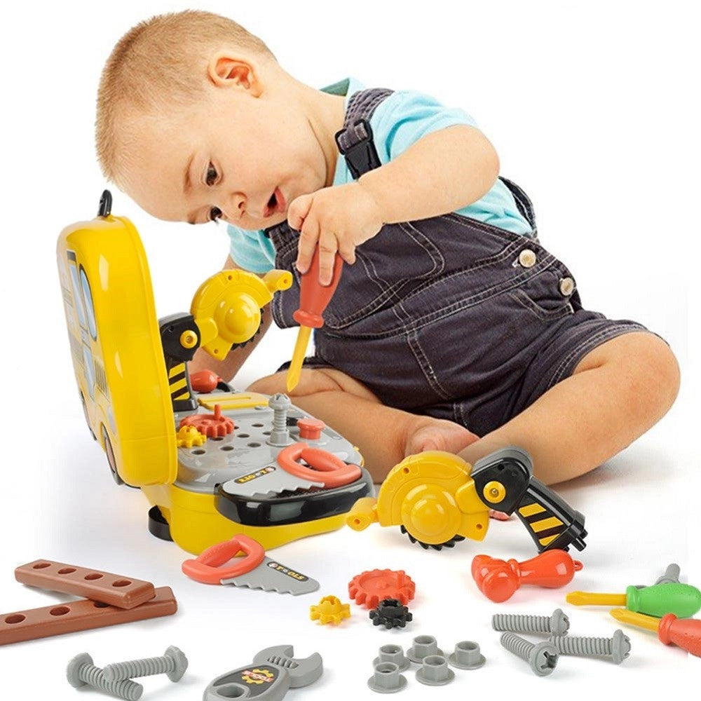 Trade Shop - Valigetta Attrezzi Per Bambini Giocattolo Con Accessori Fai Da Te Portatile 31pz -