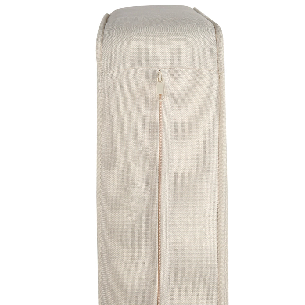 Poltrone da giardino in legno di acacia con tavolino cuscini schienale in poliestere beige chiaro interno esterno