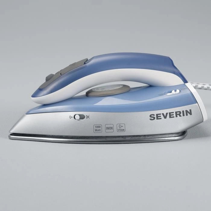 Severin BA 3234 ferro da stiro Ferro da stiro a secco e a vapore Acciaio inossidabile 1000 W Blu, Argento