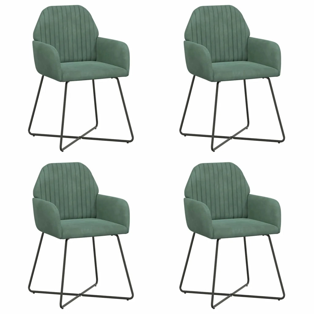 Sedie da pranzo 4 pz Velluto Verde Mare 55 x 50 x 84 cm 3428382