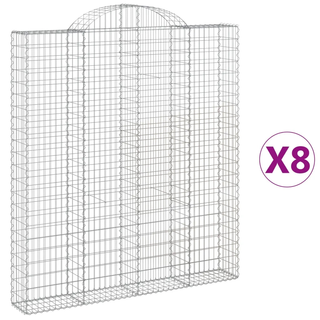 Cesti Gabbioni ad Arco 8 pz 200x30x220/240 cm Ferro Zincato