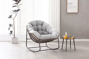 Sedia a dondolo da esterno oversize; cuscino 6''; grigio chiaro
