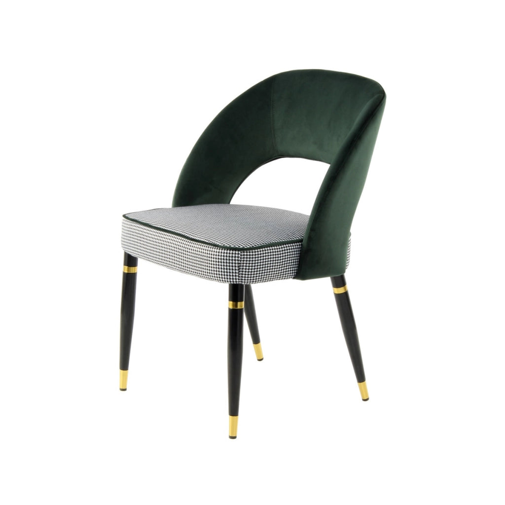 Set 2 sedie Courtney 500 in velluto verde e oro
