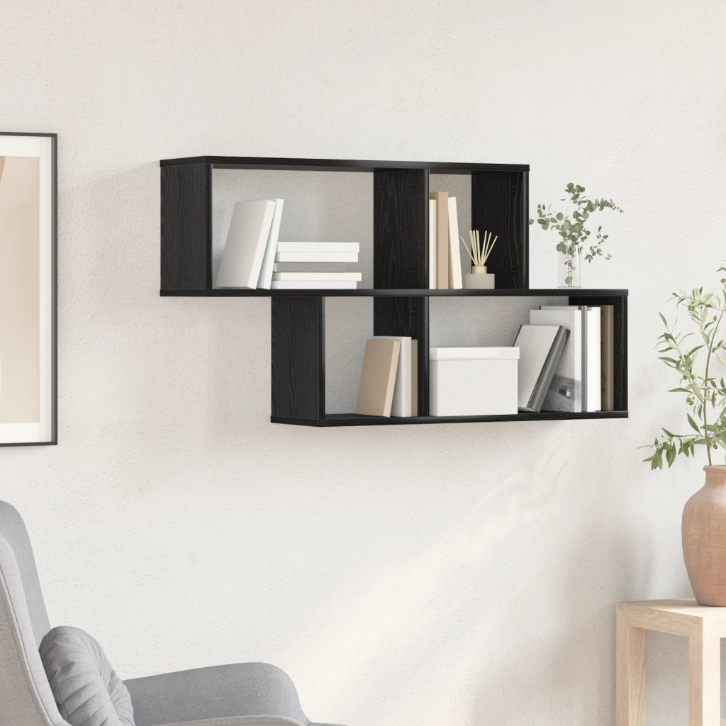 Mensola a muro Rovere Nero 100x20x53 cm Legno Ingegnerizzato