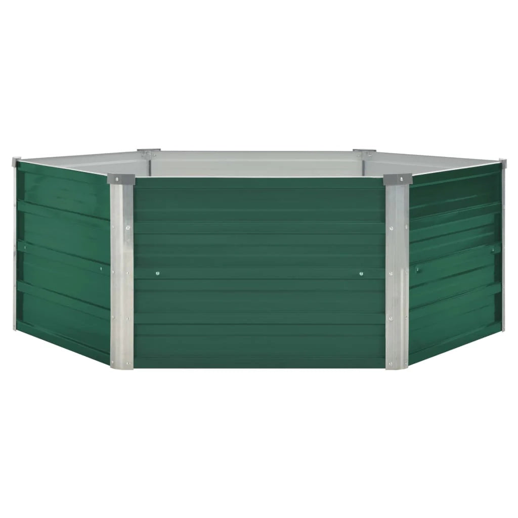 Fioriera rialzata per piante e fiori giardino 129 x 129 x 46 cm acciaio zincato verde 02_0000791