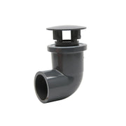 Aquariumline Gomito di scarico con griglia colore grigio ad incollaggio Ø32mm
