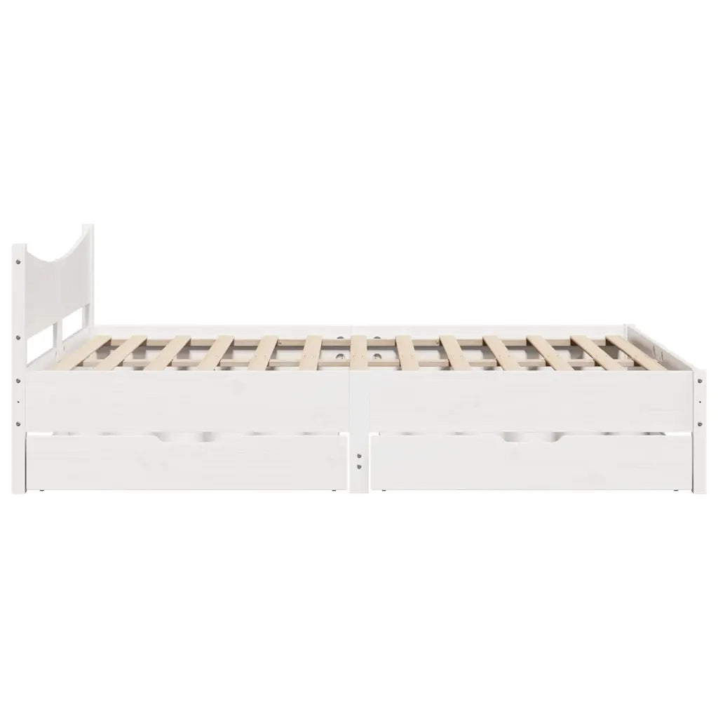 vidaXL Giroletto con Cassetti Bianco 120x190 cm Legno Massello di Pino