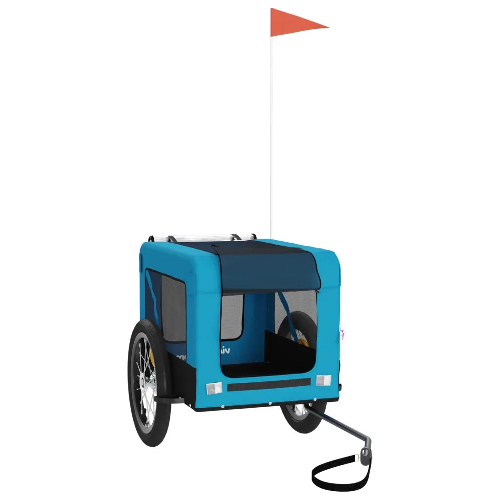 Rimorchio da Bici per Animali Blu e Nero Oxford e Ferro 93918
