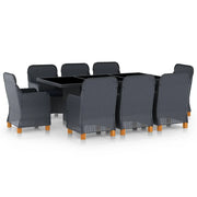 Set da pranzo da 9 pezzi con cuscini resina intrecciata grigio scuro 02_0014643