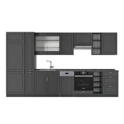 Cucina componibile Fame-Line Oro-antracite rustico/Antracite 355 cm, PL Antracite Vicco