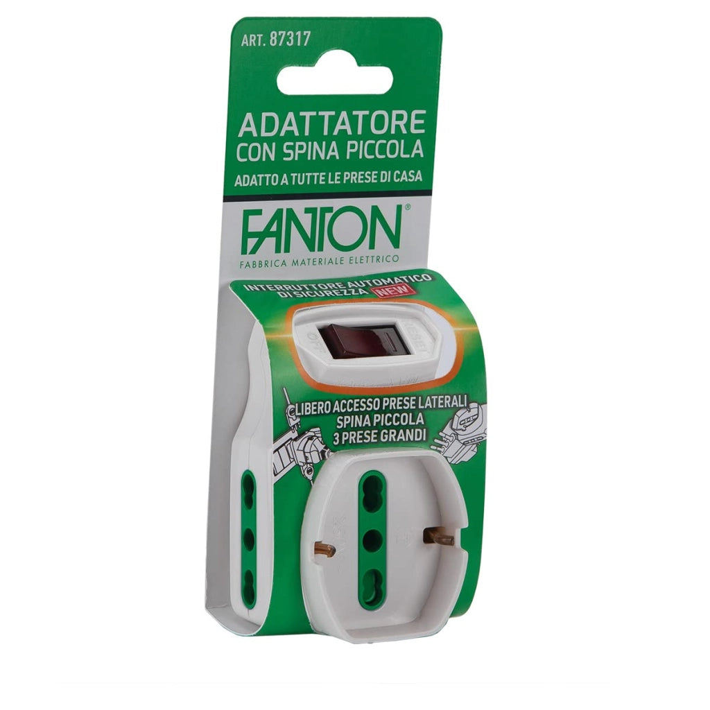 Adattatore Triplo con Protezione Sovraccarico Spina 2P+T10A Art 87317