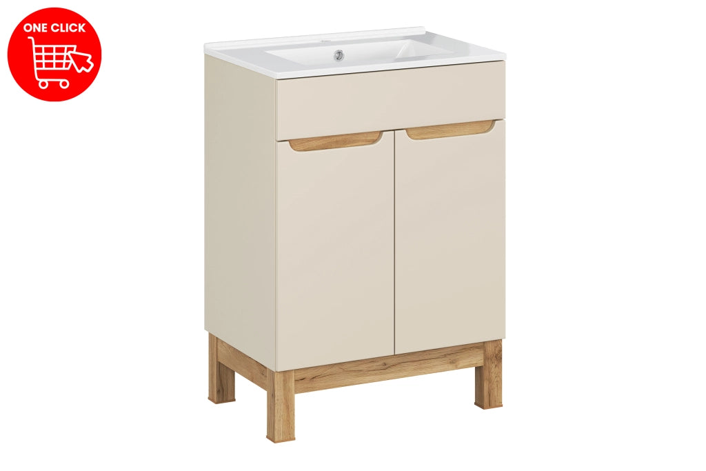 Set mobili bagno 60 cm con lavabo per mobile Lava Bali Cashmere 60 x 1401 x 46 cm