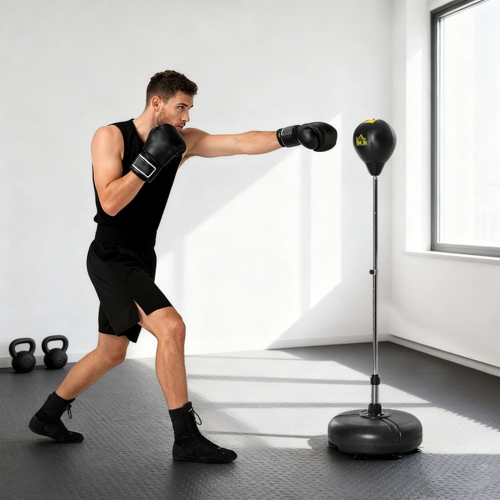 Saco da Boxe con Base Regolabile in Altezza ¨C zephmum ¨C Nero ?45x133-151 cm