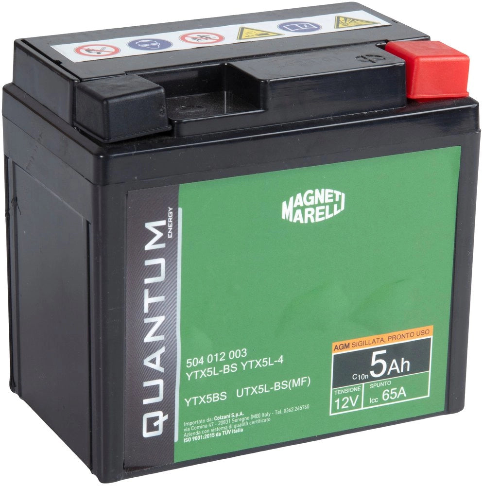 Magneti marelli batteria moto e scooter  tecnologia 5AH 12V 65A AGM sigillata polo positivo destro