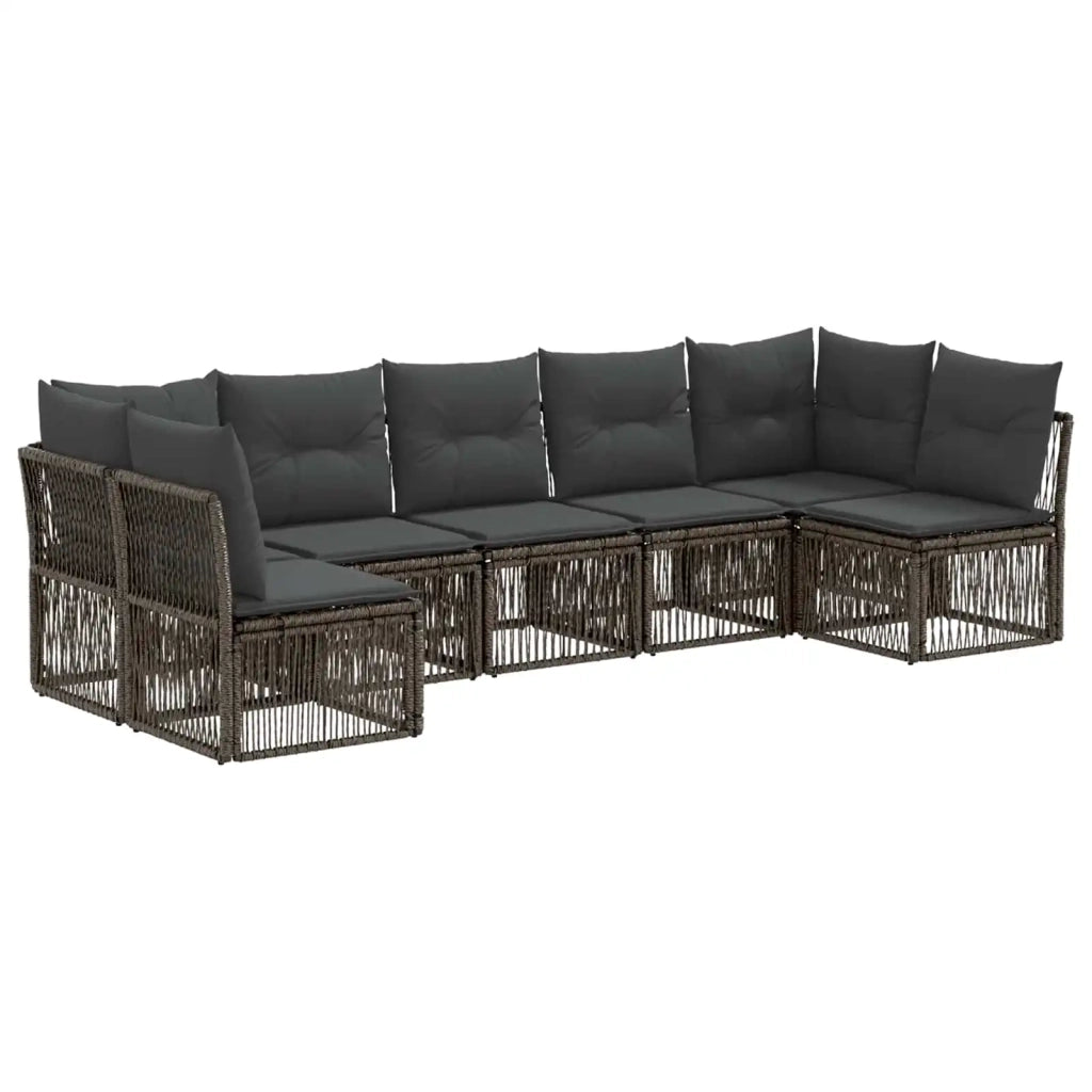 Set Divano da Giardino 7 pcs Grigio polyrattan 3434165