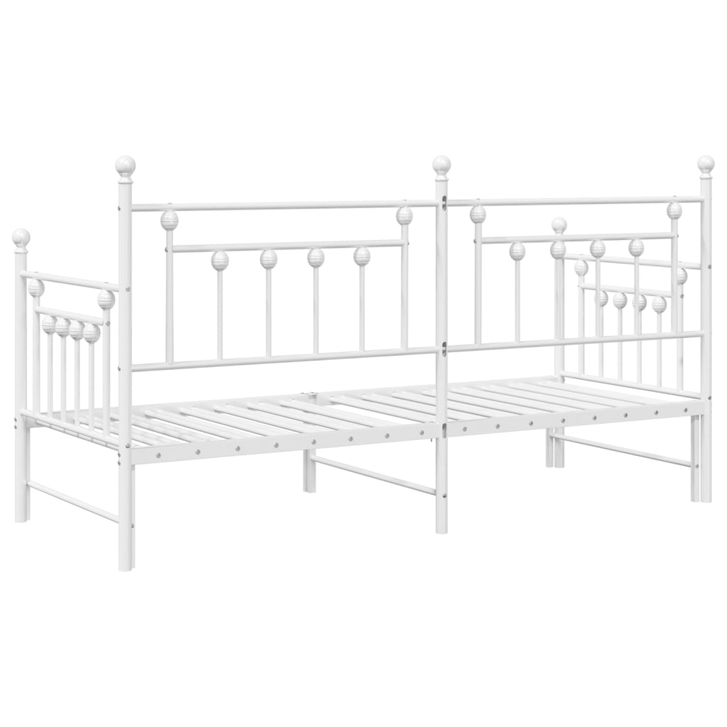 Daybed  con Letto Estraibile Bianco 75x190 cm in Acciaio