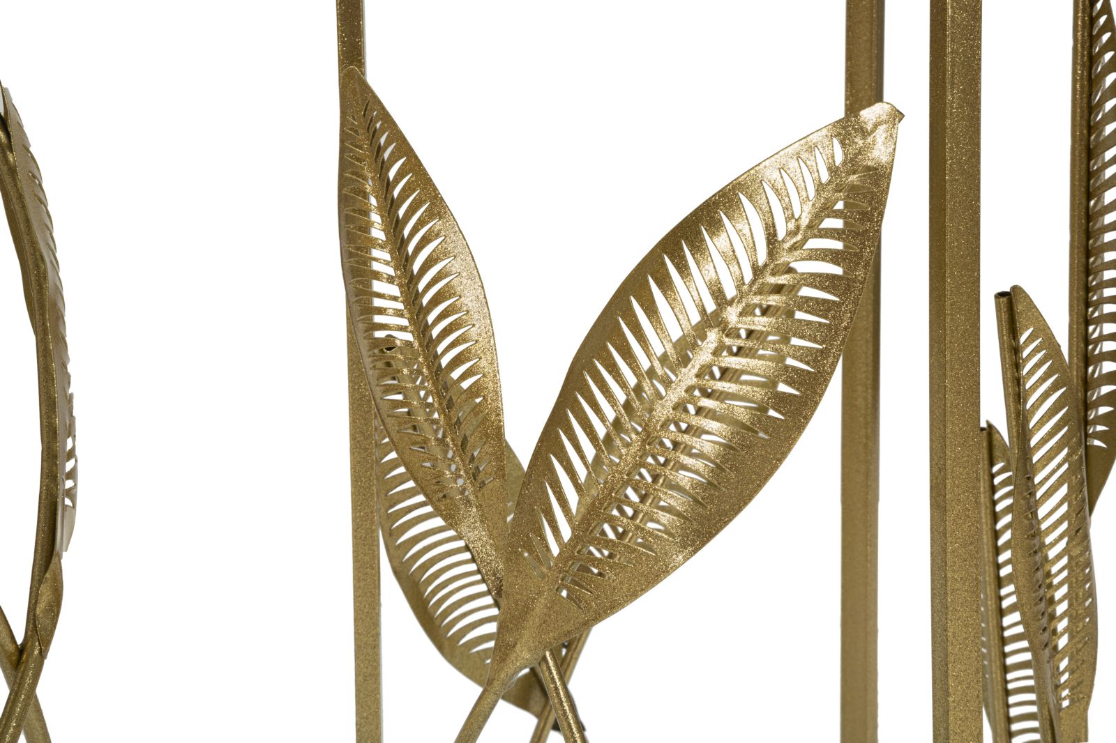 Set 2 Tavolini Leaf Ø35 cm e Ø30 cm in Ferro e MDF Oro