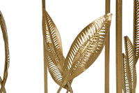 Set 2 Tavolini Leaf Ø35 cm e Ø30 cm in Ferro e MDF Oro