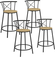 Set di 4 sgabelli da bar bistrot DETROIT con schienale arrotondato dal design industriale
