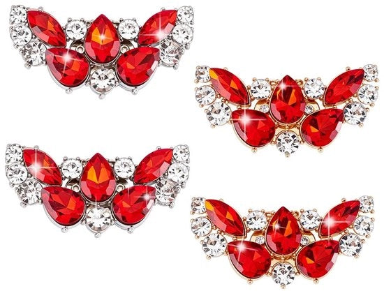 Accessori per acconciature - 4 pezzi - cristalli/ghiaccio - rimovibili - lucido - ideali per matrimoni/galà - accessori per acconciature