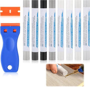Set di riparazione di mobili con 8 colori, matite per legno e set di riparazione di pavimento in lamina.