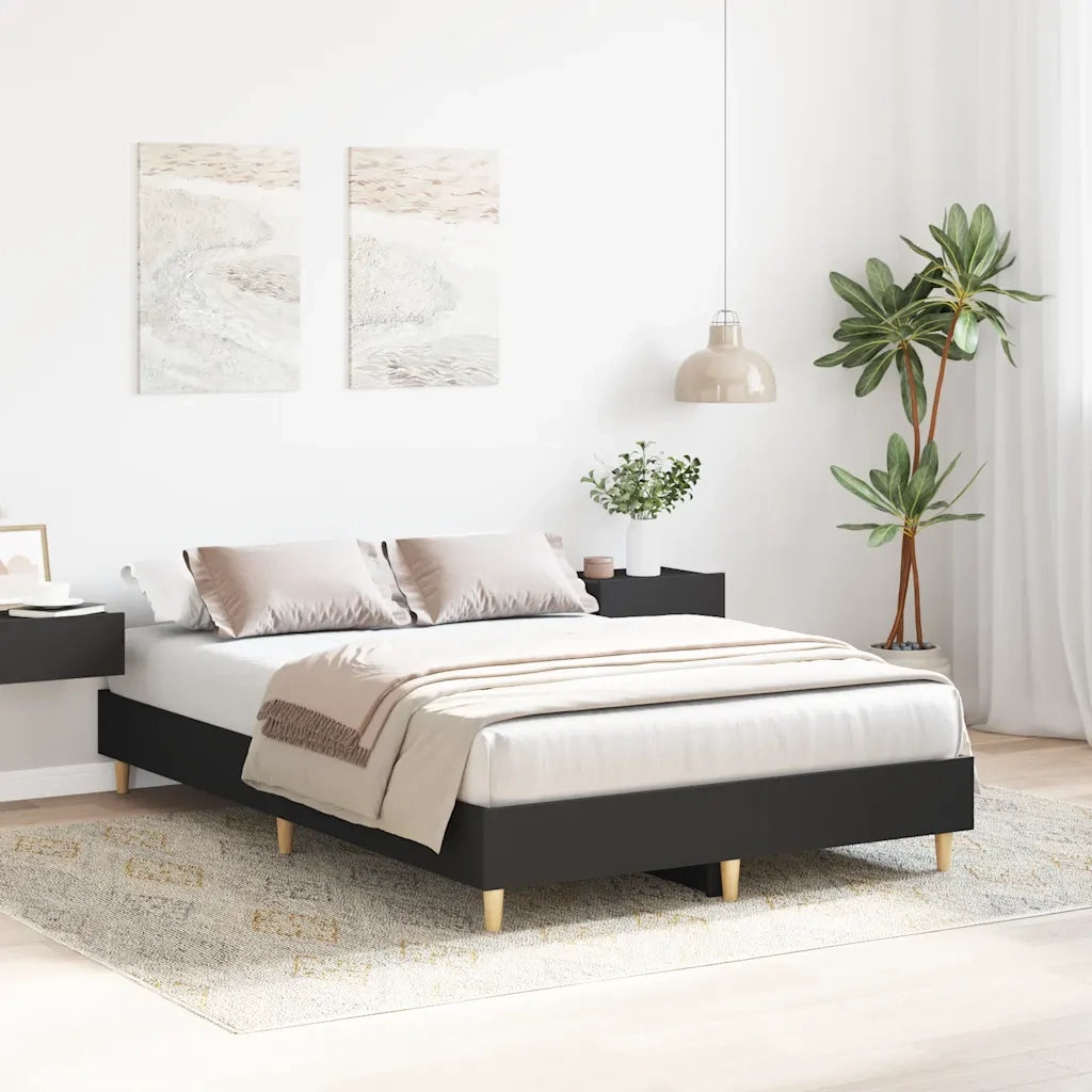 Giroletto senza Materasso Nero 120x190 cm in Legno Multistrato 861076
