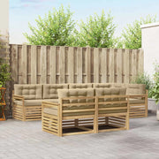 Set di divani da esterno 7 pz Bianco e Beige Poliestere 3390633