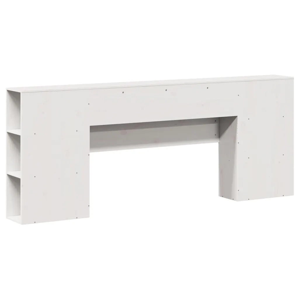 Testiera con Ripiani Bianca 200 cm in Legno Massello di Pino 855619