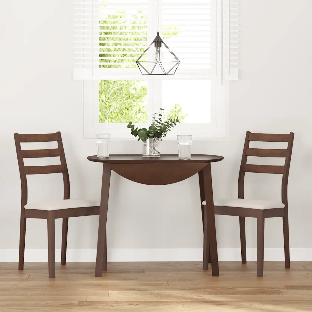 vidaXL Sedie da Pranzo con Cuscini 2pz Marrone Legno Massello di Hevea