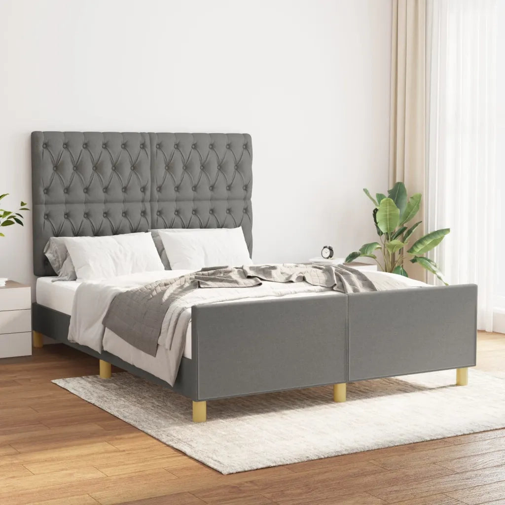 Giroletto senza Materasso Grigio Scuro 140x200 cm Tessuto 3125301