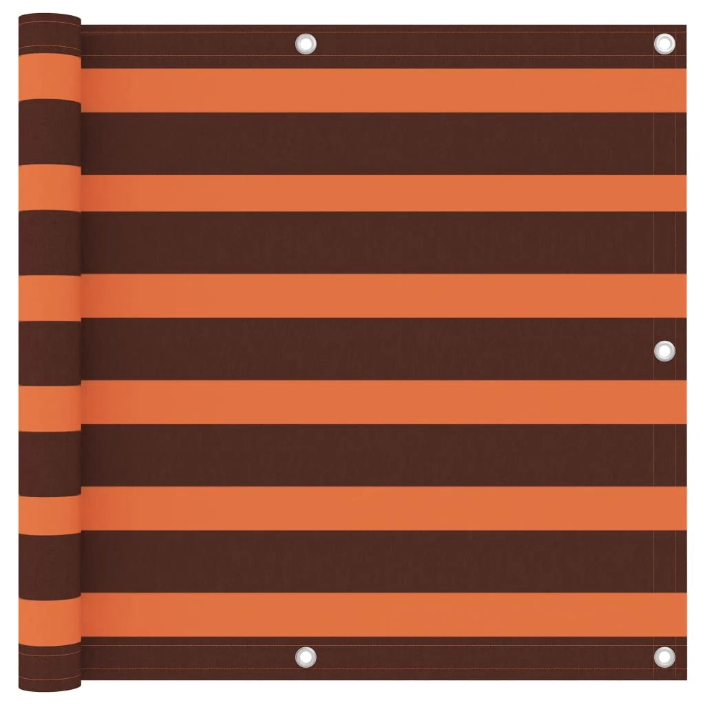 Paravento per balcone frangivista 90 x 600 cm tessuto Oxford arancione e marrone 02_0010327