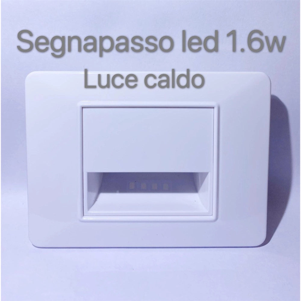 Trade Shop - Segnapasso Led Da Incasso Bianco 1.6w Luce Calda -