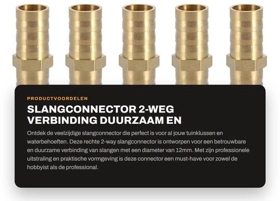Attrezzo per connessioni di tubo 2 vie - connettore rettilineo 12 mm - 5 pezzi - alta qualità - miglioramento dell'efficienza lavorativa - connettore di tubo